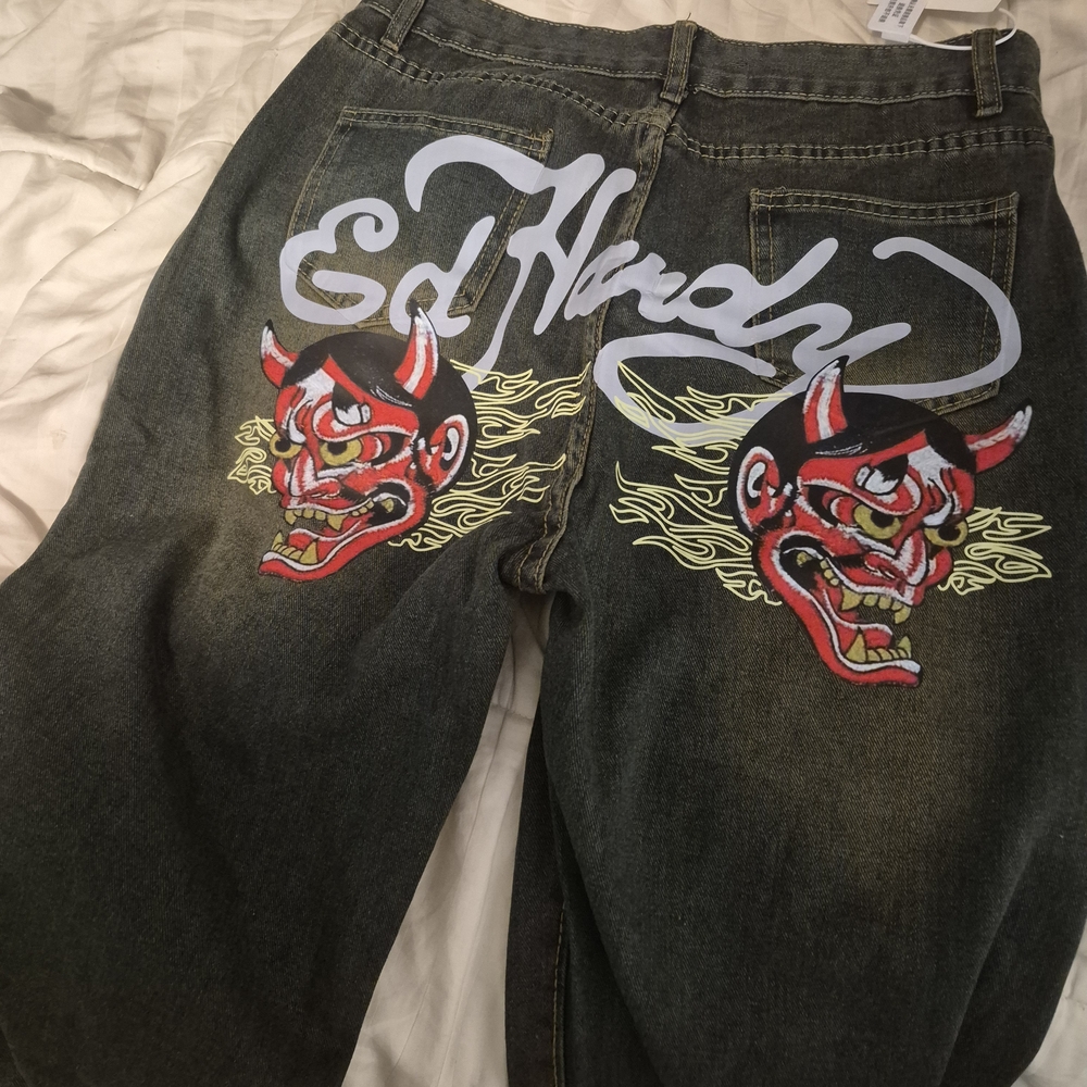 Ed Hardy Graphic Jeans with Devil Design